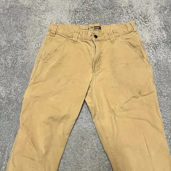 Carhartt Pants Mens 32 x32 Tan Relaxed Rugged Flex Canvas Work - Picture 4 of 12